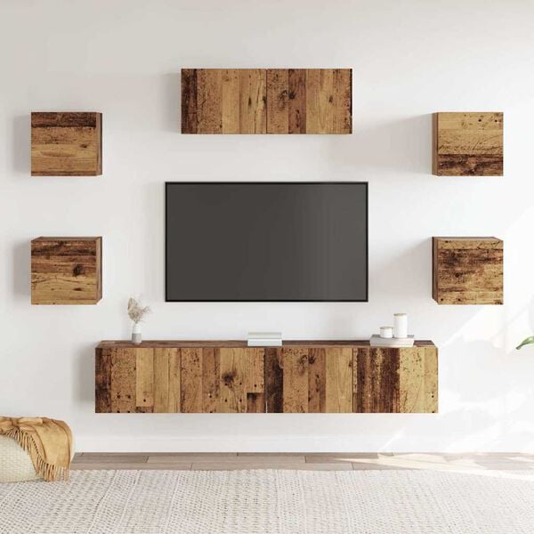 vidaXL Ensemble de meuble TV mural 5 pcs vieux bois