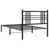 vidaXL Cadre de lit m&eacute;tal sans matelas avec t&ecirc;te de lit noir 100x200cm