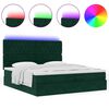vidaXL Cadre de lit ottoman avec matelas vert fonc&eacute; 200x200 cm velours