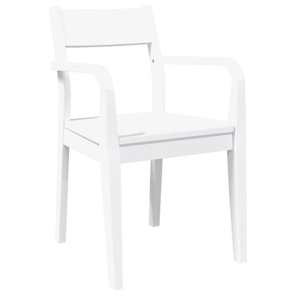 vidaXL Chaises à manger 2 pcs blanc bois massif caoutchouc
