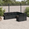 vidaXL Salon de jardin 8 pcs avec coussins noir résine tressée