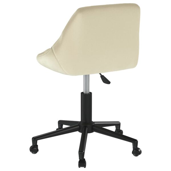 vidaXL Chaise pivotante de salle &agrave; manger Cr&egrave;me Velours
