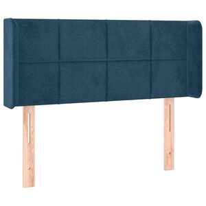 vidaXL T&ecirc;te de lit avec oreilles Bleu Fonc&eacute; 83x16x78/88 cm Velours