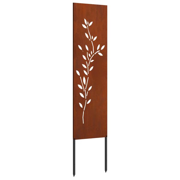 vidaXL &Eacute;cran de confidentialit&eacute; de jardin Floral Rouill&eacute; 32 x 140 cm