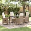 vidaXL Ensemble de salle &agrave; manger pour jardin 5 pcs Beige Poly rotin