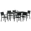 vidaXL Ensemble de salle &agrave; manger pour jardin 7 pcs Noir