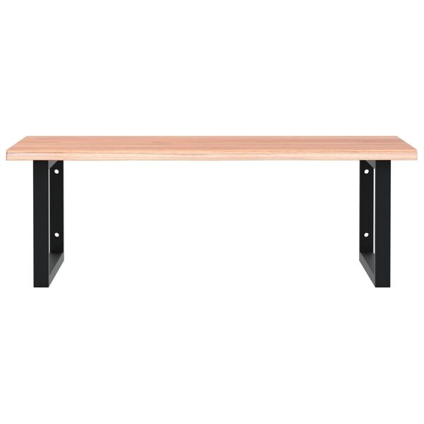 vidaXL &Eacute;tag&egrave;re de vasque murale acier et bois de ch&ecirc;ne massif