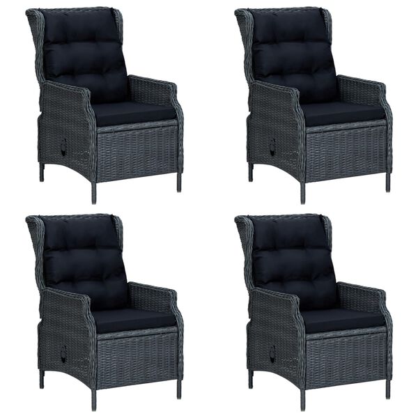 vidaXL Ensemble &agrave; manger de jardin 5 pcs Gris fonc&eacute;