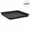 vidaXL Plateau carr&eacute; &agrave; fleurs 24 pc Noir 36 x 36 x 2,5 cm Plastique