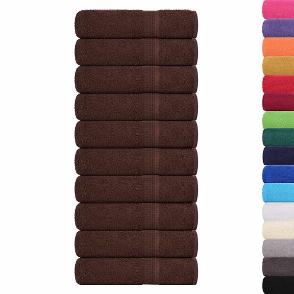vidaXL Serviettes de bain FROGN 10 pcs marron 100x150 cm 360 g/m²