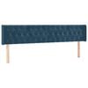 vidaXL T&ecirc;te de lit avec oreilles Bleu fonc&eacute; 183x16x78/88 cm Velours