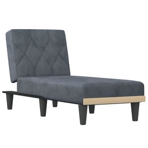 vidaXL Chaise longue gris fonc&eacute; velours