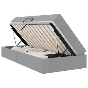 vidaXL Lit avec rangement et matelas Gris clair 90 x 200 cm Polyester