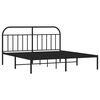 vidaXL Cadre de lit m&eacute;tal sans matelas avec t&ecirc;te de lit noir 183x213cm