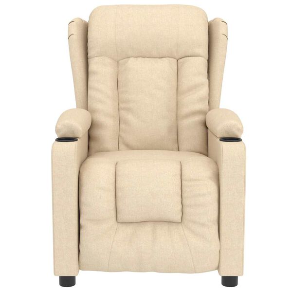 vidaXL Fauteuil de massage Crème Tissu