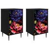 vidaXL Table de chevet KIEL 2 pc Ch&ecirc;ne noir 36 x 33 x 61 cm