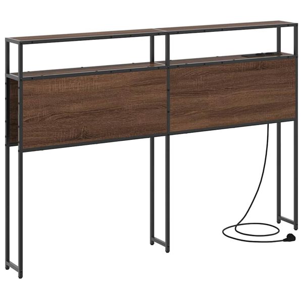 vidaXL T&ecirc;te de lit de rangement Ch&ecirc;ne marron 120 cm Bois d'ing&eacute;nierie