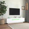 vidaXL Meuble TV avec lumi&egrave;res LED blanc 160x35x40 cm