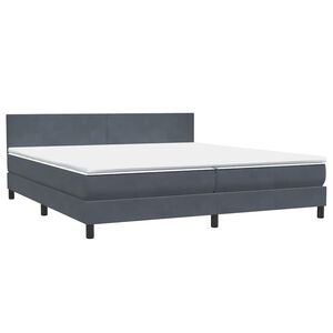 vidaXL Sommier &agrave; lattes de lit et matelas gris fonc&eacute; 180x210cm velours