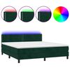 vidaXL Sommier &agrave; lattes de lit avec matelas LED Vert fonc&eacute; 180x200 cm