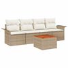 vidaXL Ensemble de canap&eacute; de jardin 5 pc Beige polyrotin