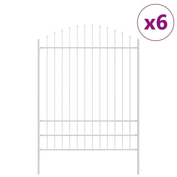 vidaXL Cl&ocirc;ture de jardin 6 pcs Blanc 170 x 225 cm