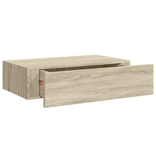 vidaXL Étagère à tiroir murale chêne 40x23,5x10 cm MDF