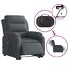 vidaXL Fauteuil inclinable de massage &eacute;lectrique gris fonc&eacute; velours