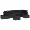 vidaXL Ensemble de canapé de jardin 7 pcs Noir Poly rotin