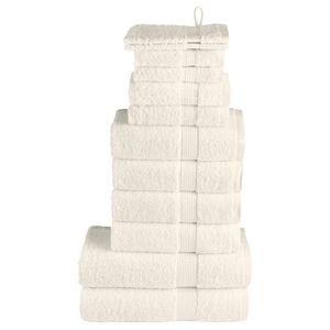 vidaXL Ensemble de serviettes de qualit&eacute; sup&eacute;rieure SOLUND 12pcs cr&egrave;me