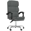 vidaXL Fauteuil inclinable de bureau gris fonc&eacute; tissu