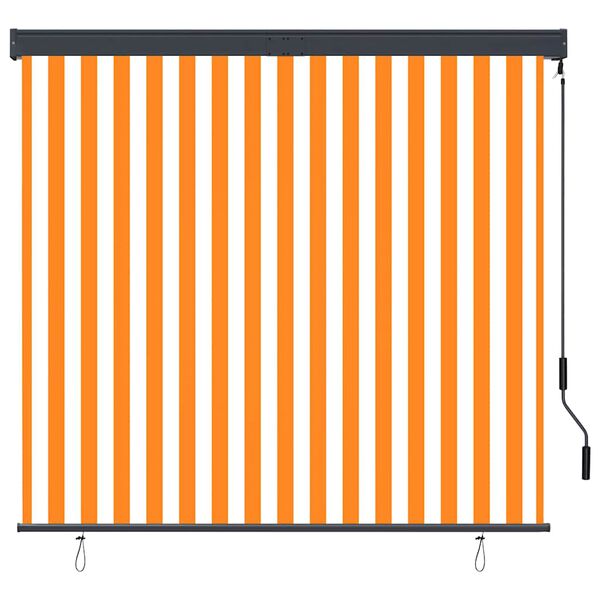 vidaXL Store roulant d'ext&eacute;rieur 160x250 cm Blanc et orange