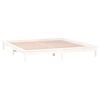 vidaXL Cadre de lit &agrave; LED sans matelas blanc 135x190 cm bois massif
