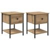 vidaXL Table de chevet 2 pi&egrave;ces Ch&ecirc;ne artisanal 34 x 35,5 x 45 cm