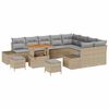 vidaXL Ensemble de canap&eacute; de jardin 12 pcs Beige polyrotin