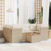 vidaXL Salon de jardin avec coussins 7 pcs beige r&eacute;sine tress&eacute;e
