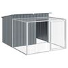 vidaXL Niche pour chien avec enclos Anthracite 153 x 194 x 110 cm Acier galvanis&eacute;