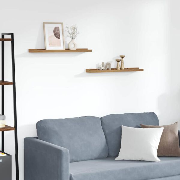 vidaXL &Eacute;tag&egrave;re Murale 2 pcs Marron 60 x 9 x 3 cm Bois d'ing&eacute;nierie