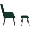 vidaXL Chaise de relaxation avec tabouret Vert fonc&eacute; Velours