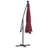 vidaXL Parasol de jardin en porte-à-faux lumières LED rouge bordeaux