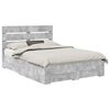 vidaXL Cadre de lit Gris b&eacute;ton 140 x 190 cm Bois d'ing&eacute;nierie