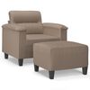 vidaXL Fauteuil avec repose-pied Taupe 60 cm Tissu microfibre