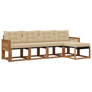 vidaXL Ensemble de canap&eacute;s d'ext&eacute;rieur 5 pcs Naturel et Beige