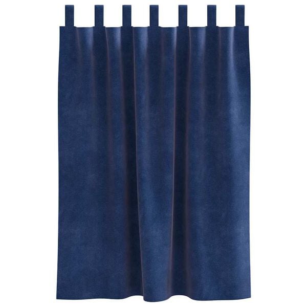 vidaXL Rideaux occultants 2 pcs Bleu fonc&eacute; 140 x 140 cm Velours
