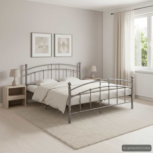 vidaXL Cadre de lit sans matelas gris métal 140x200 cm