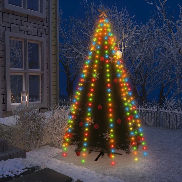 vidaXL Guirlande lumineuse d'arbre de Noël 300 LED colorées 300 cm