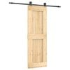 vidaXL Porte coulissante Naturel et noir 70 x 210 cm