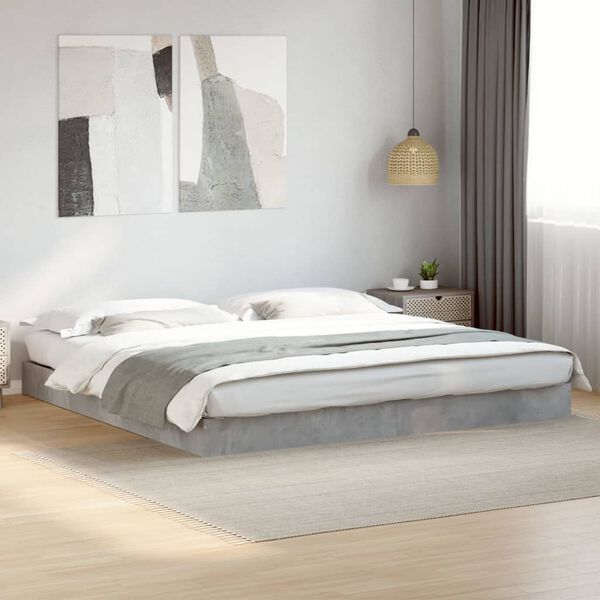 vidaXL Cadre de lit sans matelas gris b&eacute;ton 180x200 cm