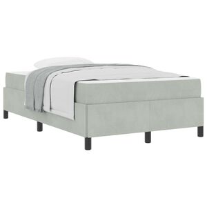 vidaXL Cadre de lit avec matelas Gris clair 120 x 190 cm tissu