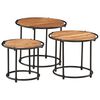 vidaXL Tables gigognes 3 pcs bois massif d'acacia